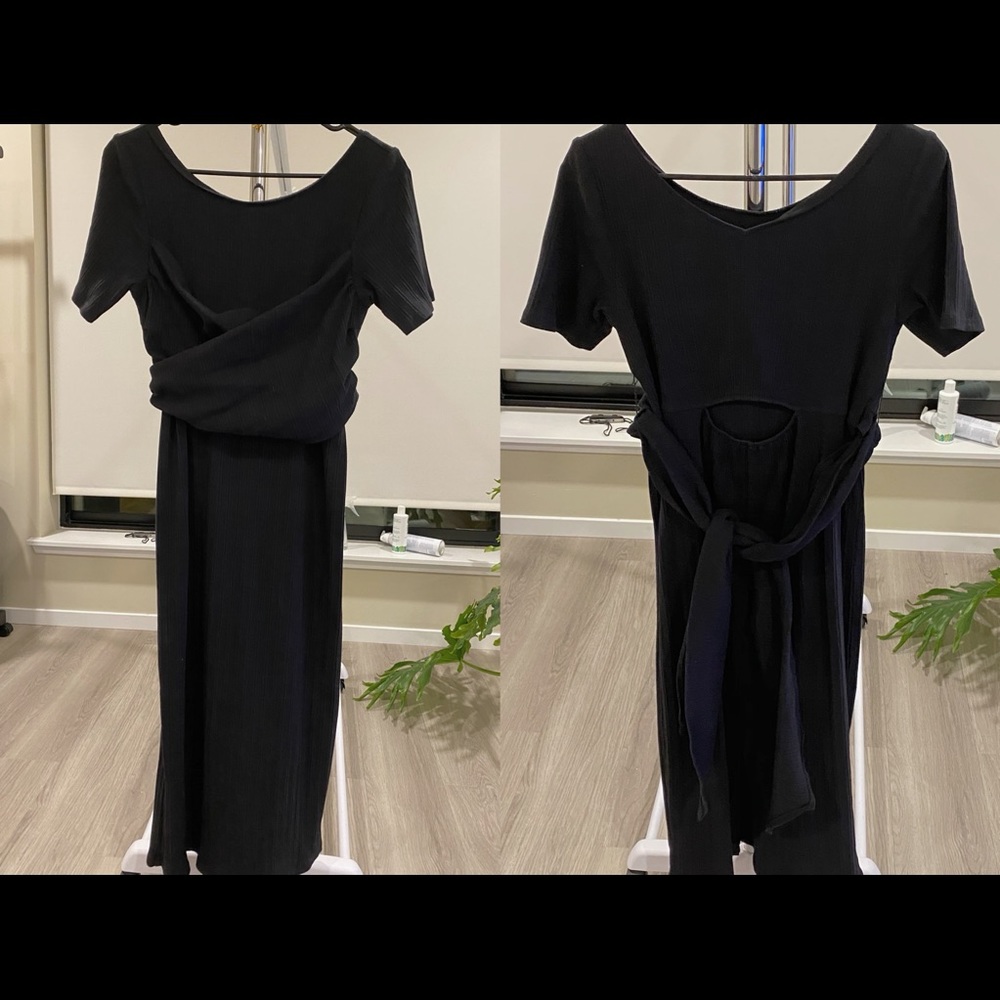 Lily Brown elegant black all in one midi dress